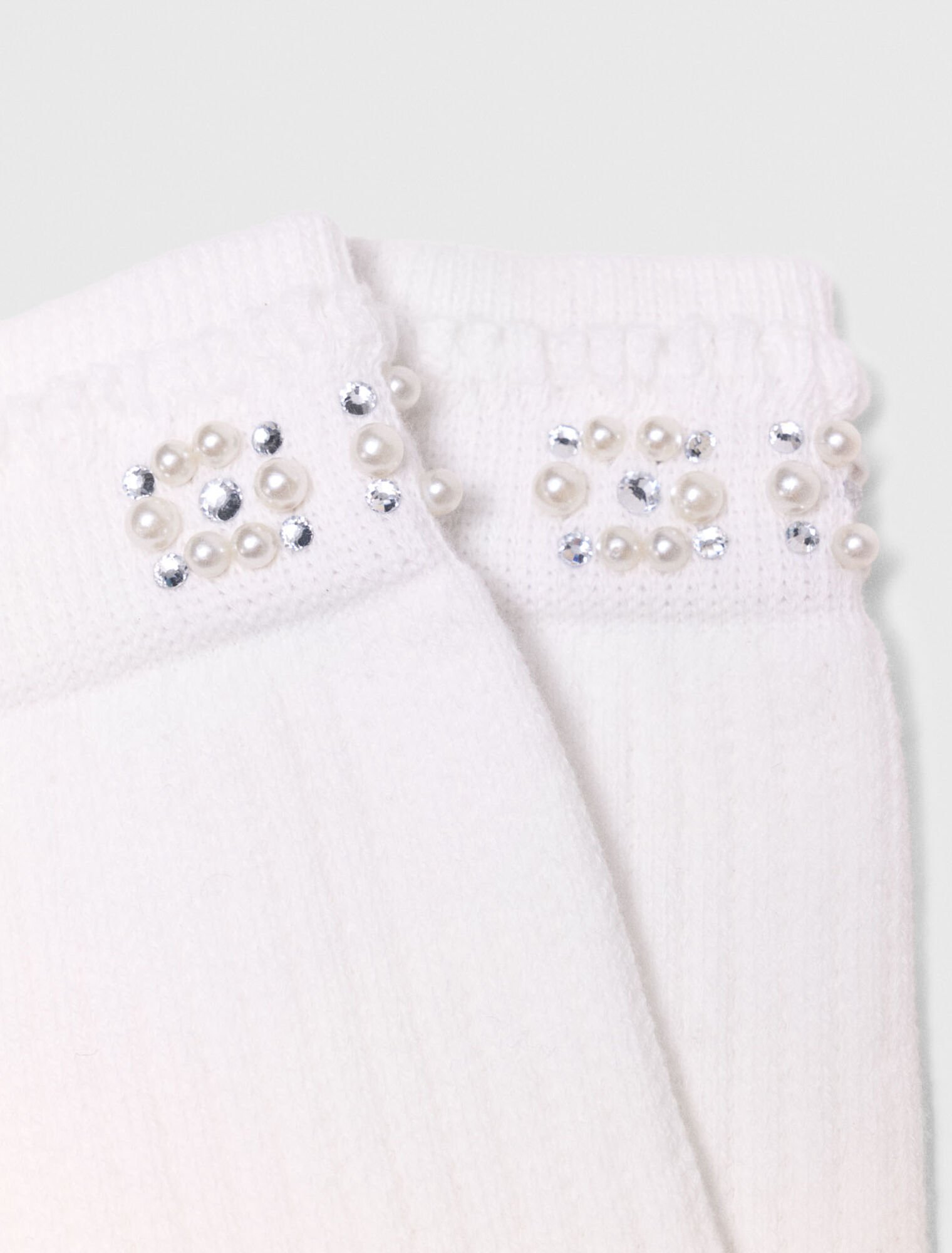 Pearl pointelle socks