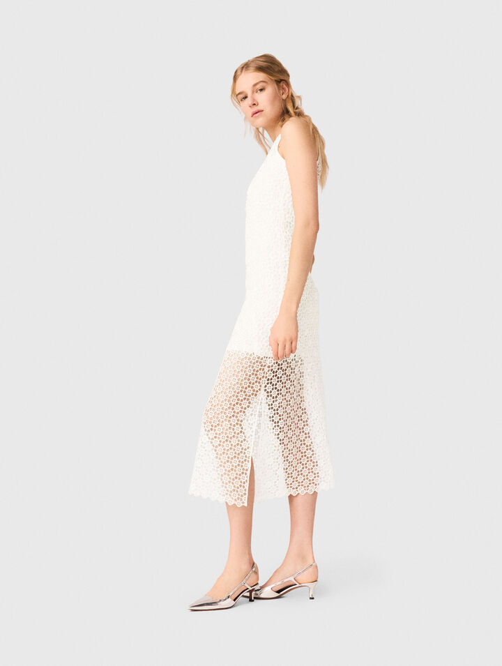 Rhinestone crochet maxi dress