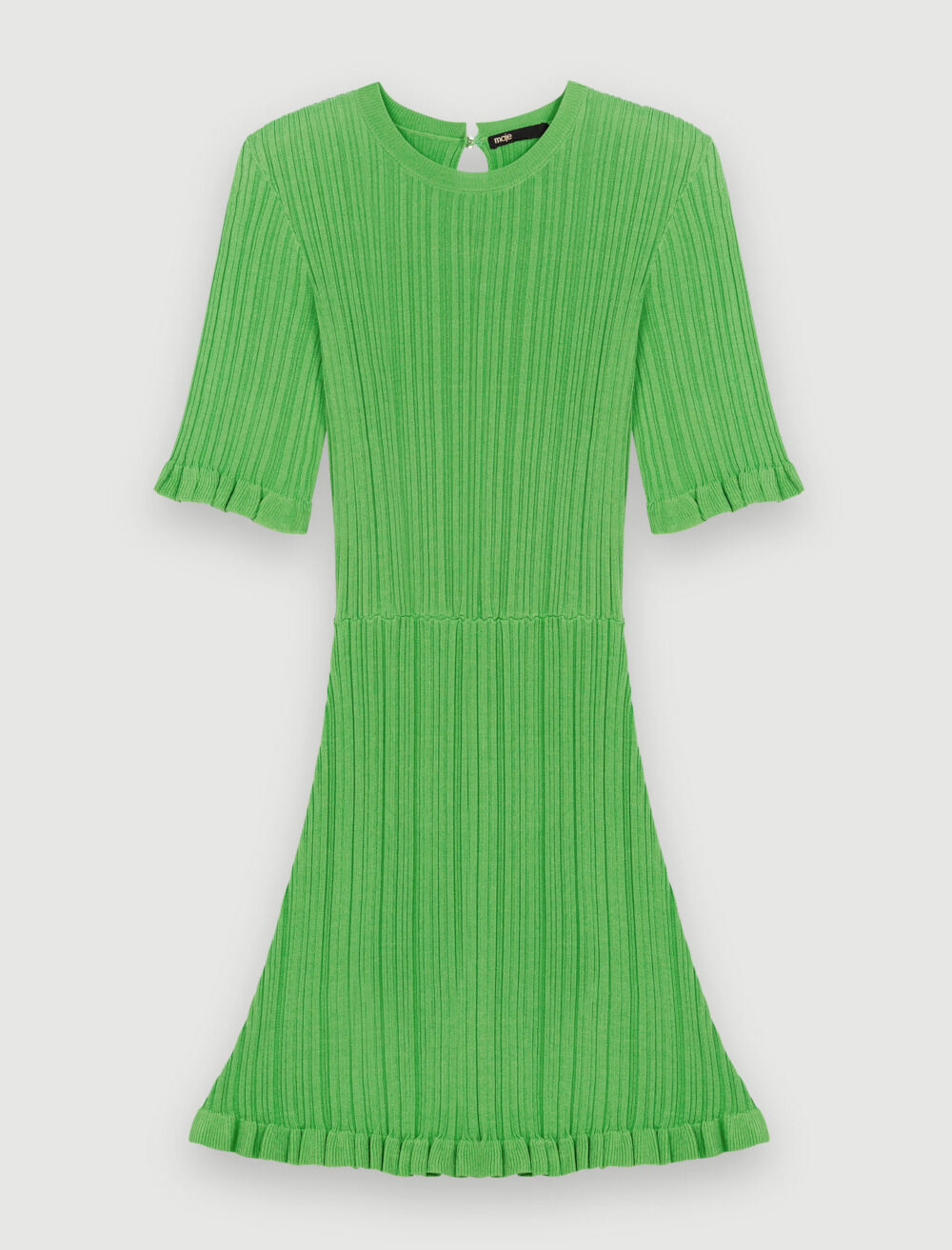 Ruffle knit dress Green For Women | Maje