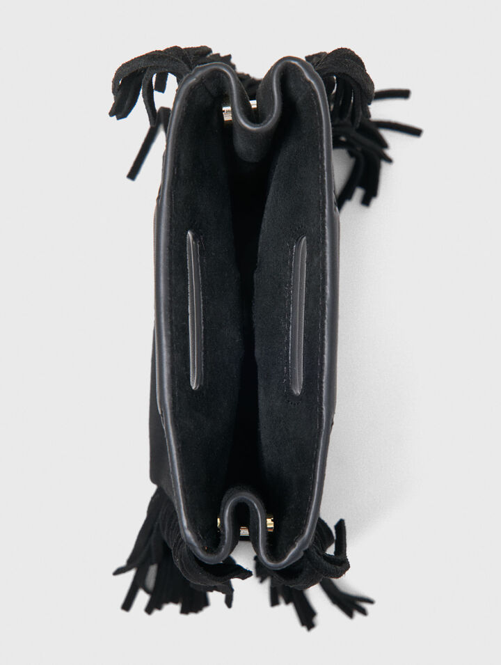 Suede mini M bag