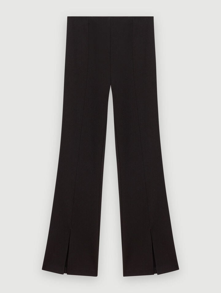 Black slim-fit trousers with slits