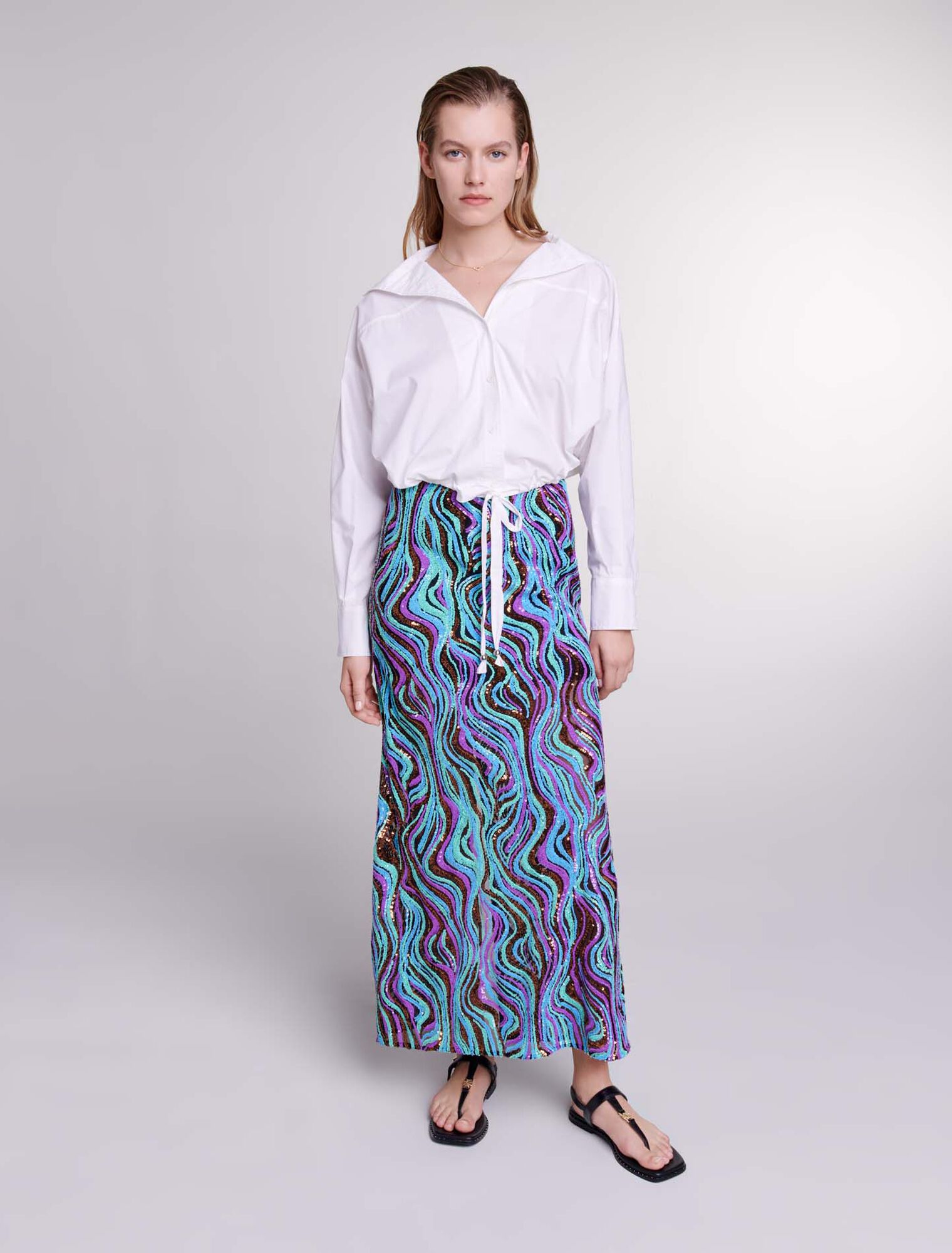 Sequin maxi skirt