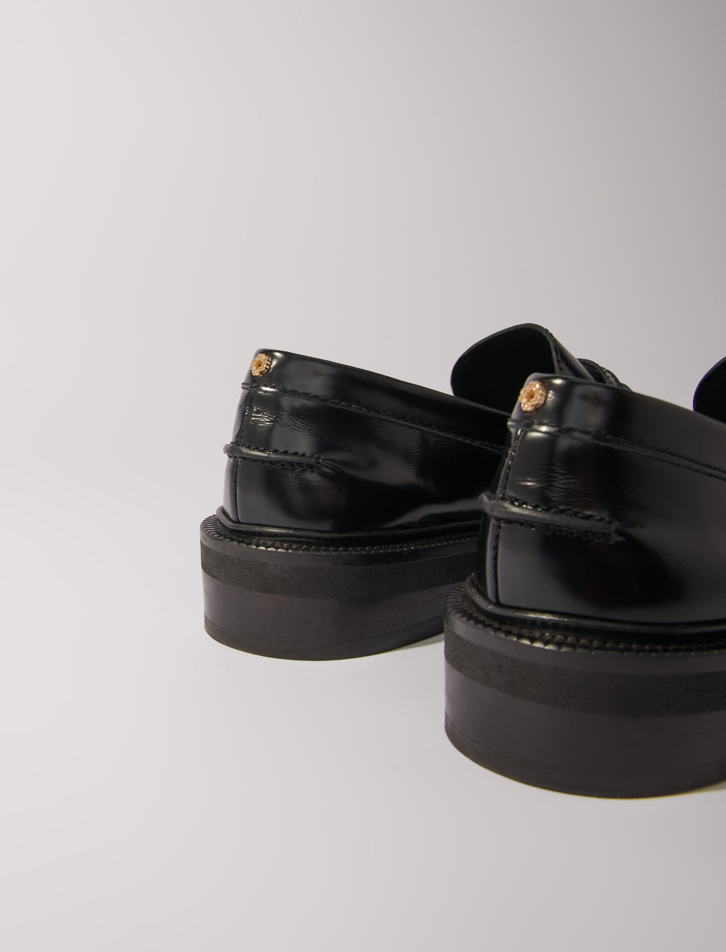 Leather loafers Black / Gray For Women | Maje