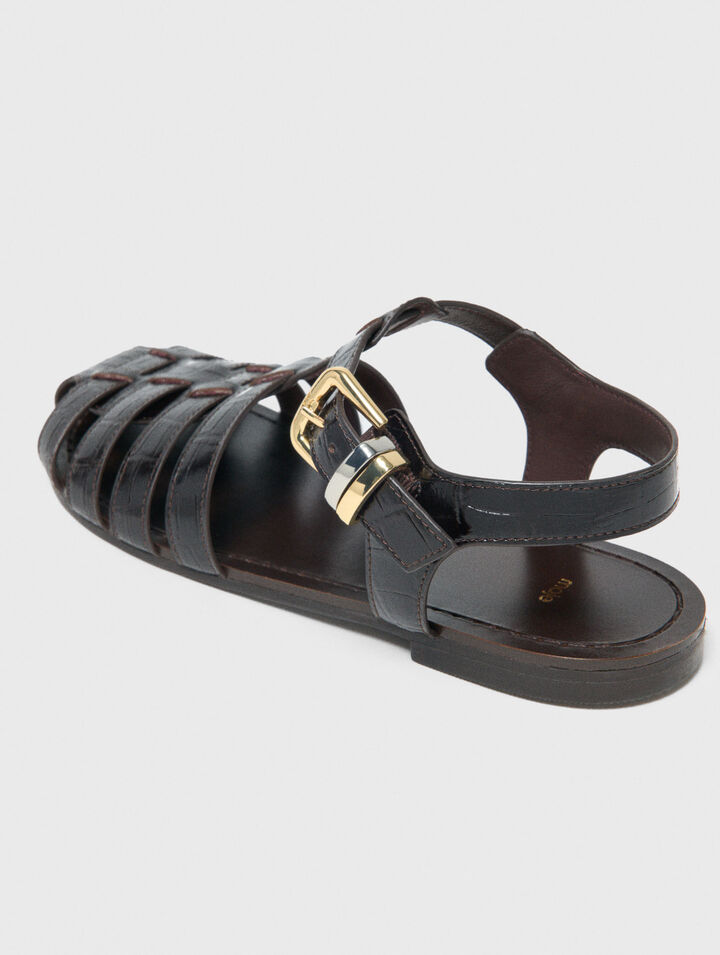 Multi-strap leather sandals