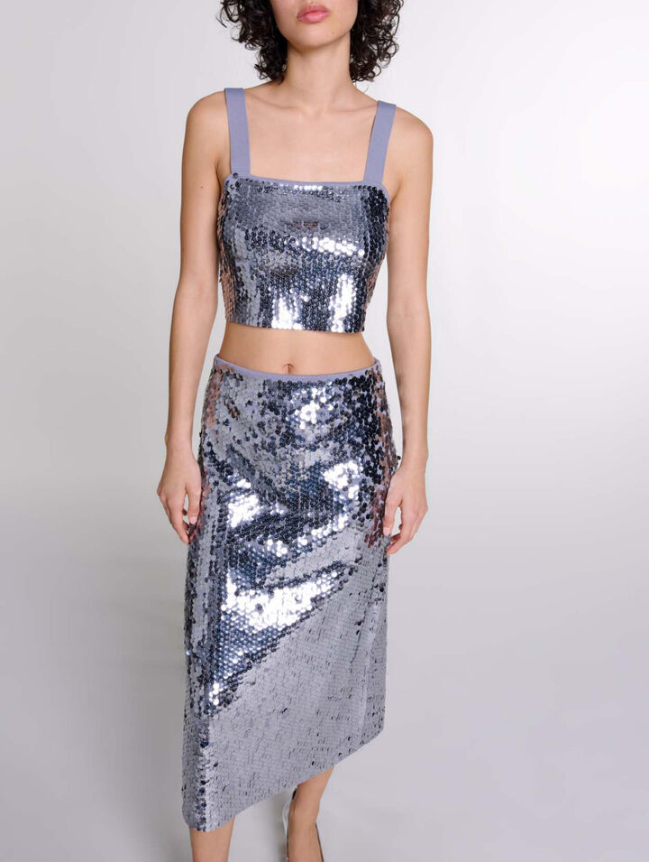Sequinned knit top