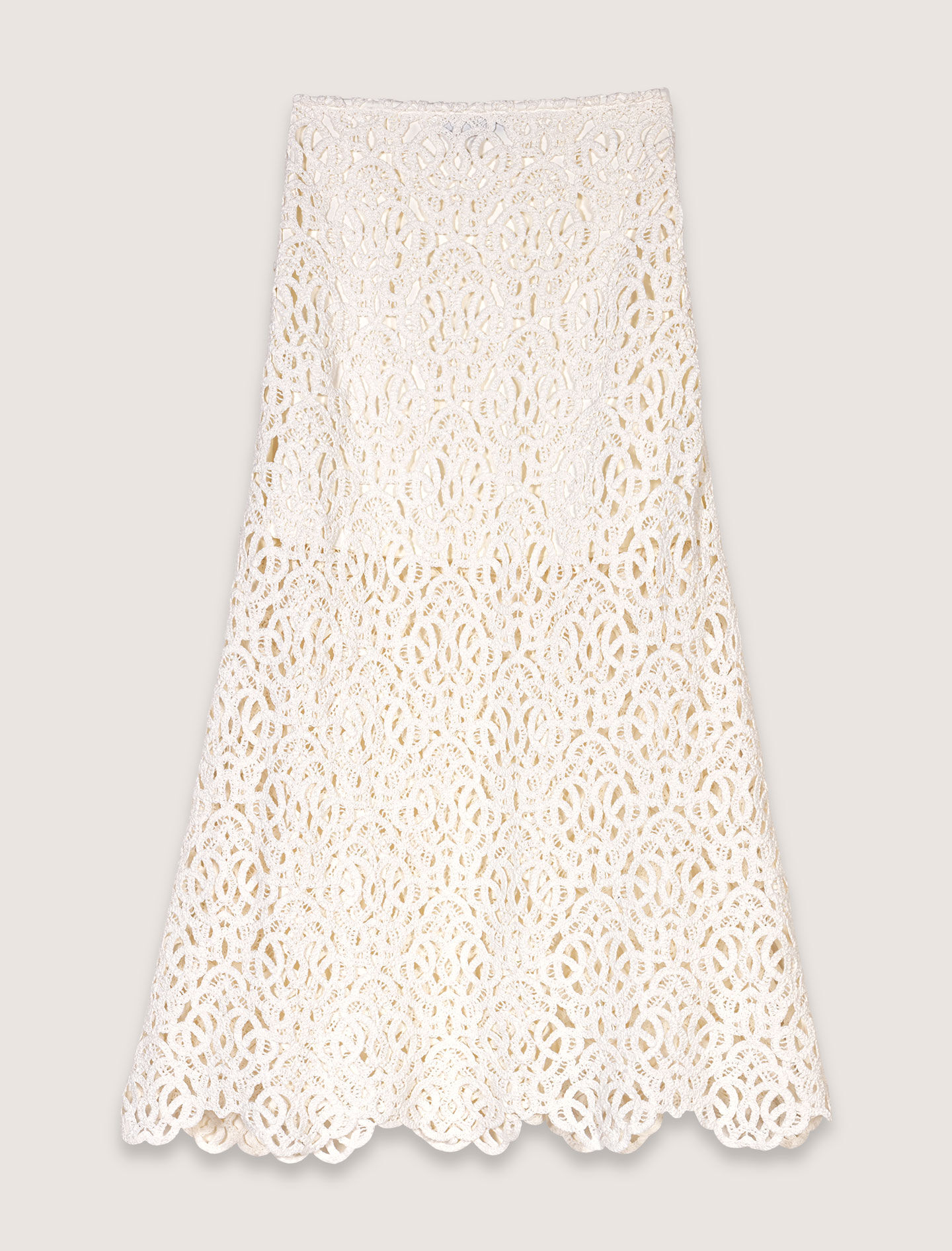 Long crochet skirt White For Women | Maje