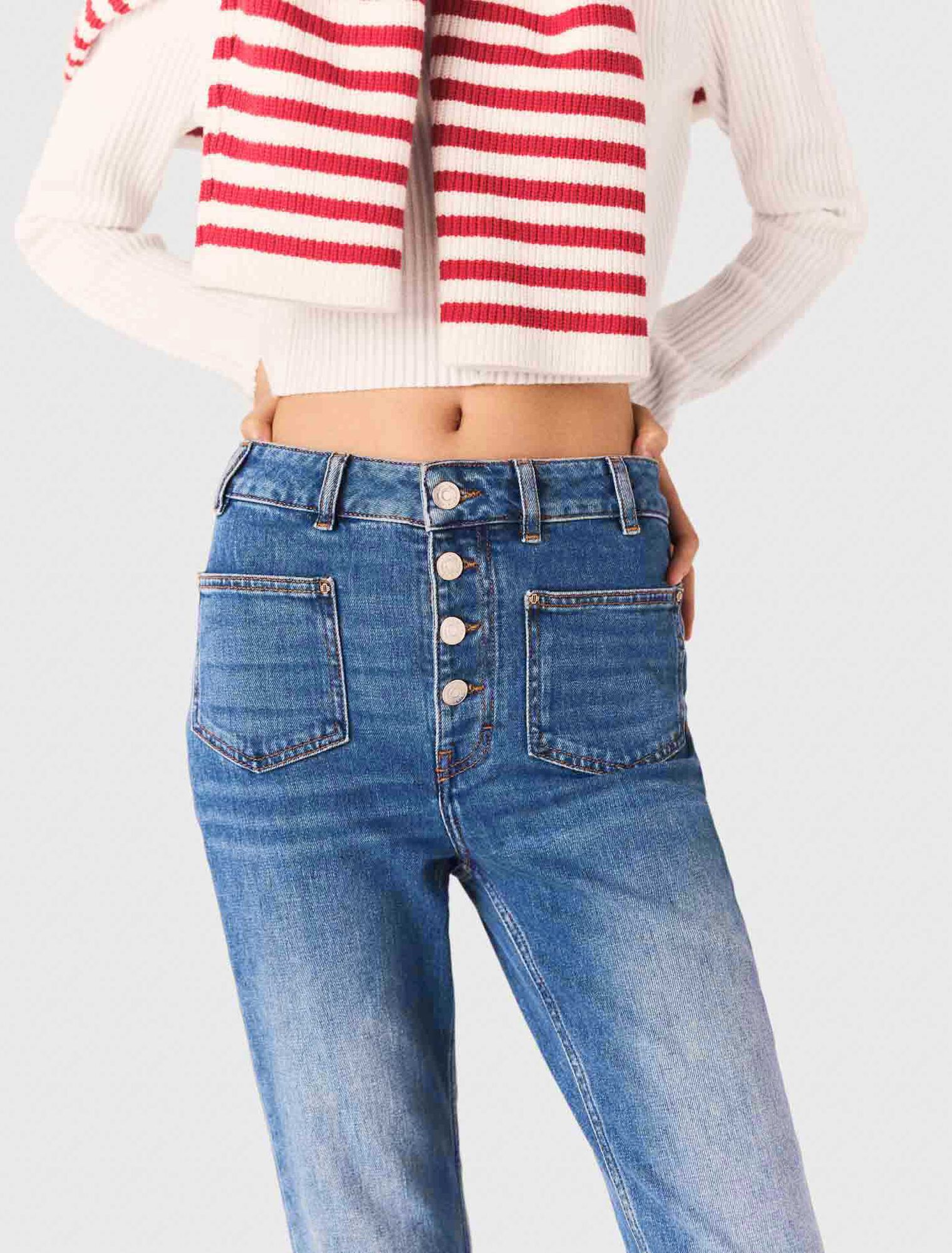 Jeans with button fly