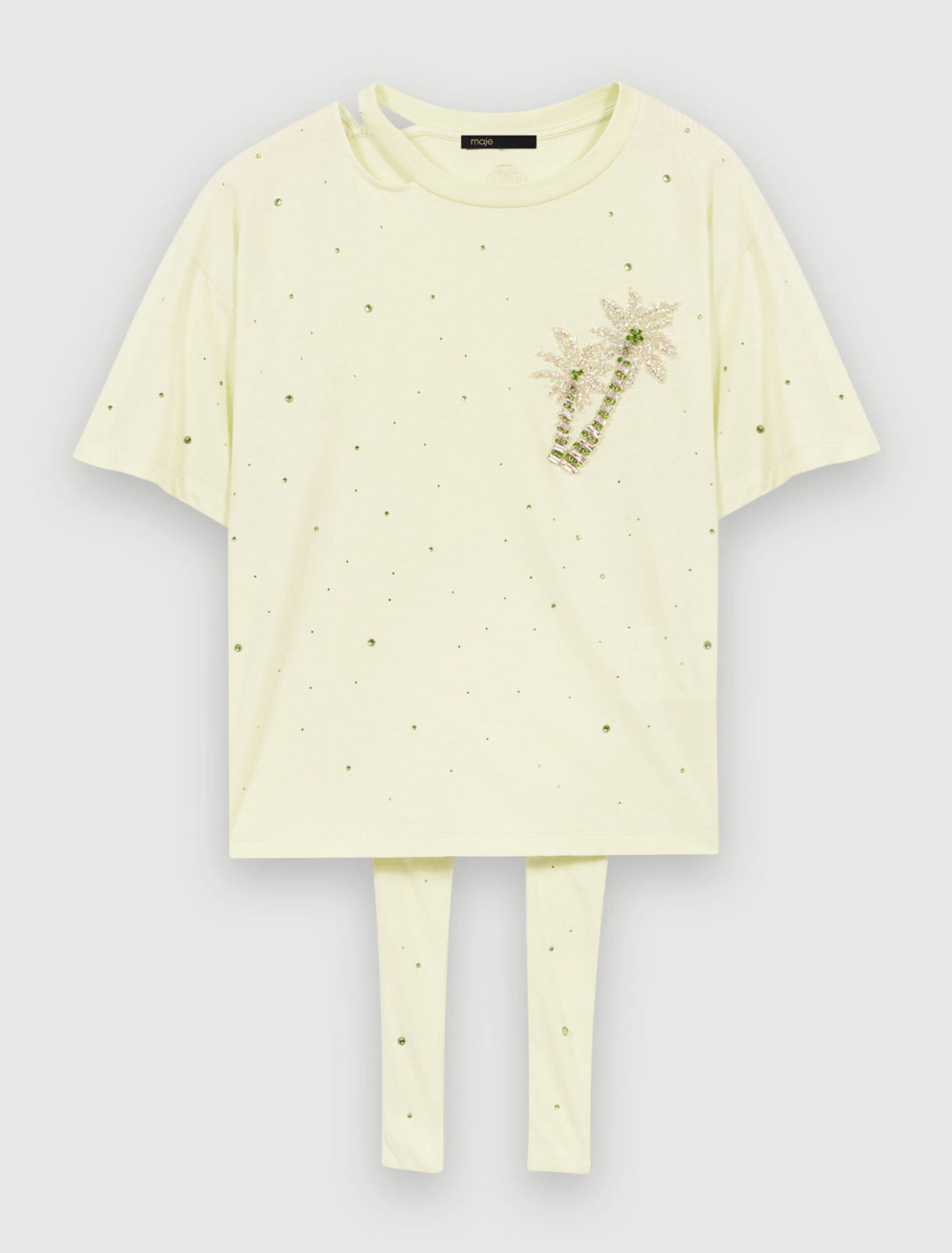 T-shirt with crystal palm trees
