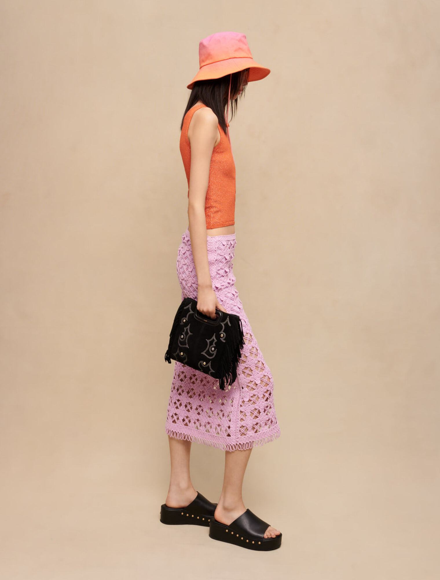 Crochet midi skirt