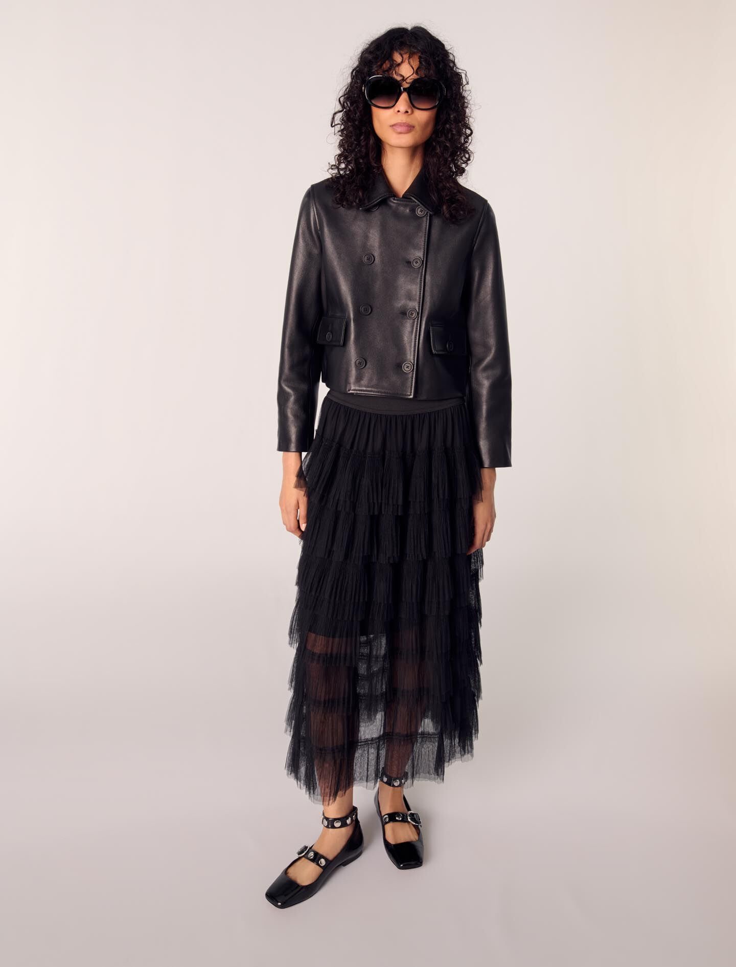 Off-White - Pleated asymmetrical skirt black - The Corner