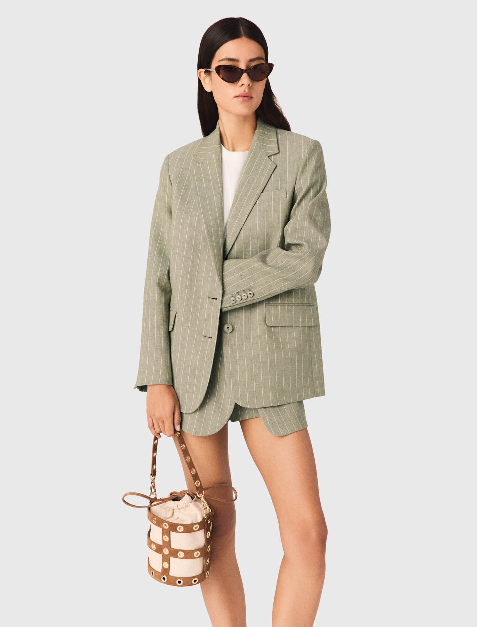 Linen blend suit jacket