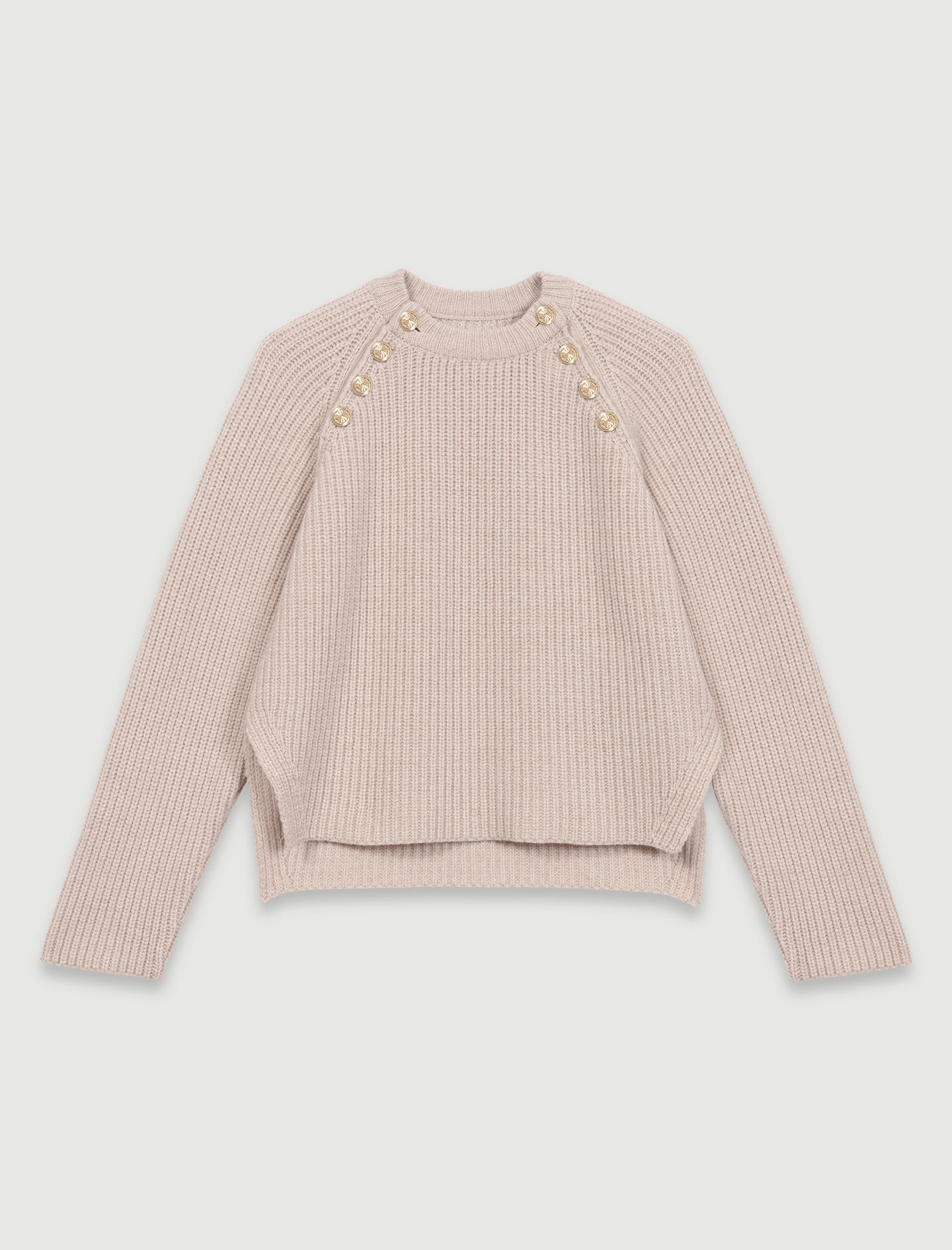 Ribbed wool jumper Natural For Women | Maje