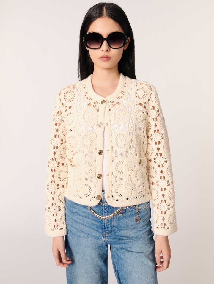 Crochet cropped cardigan