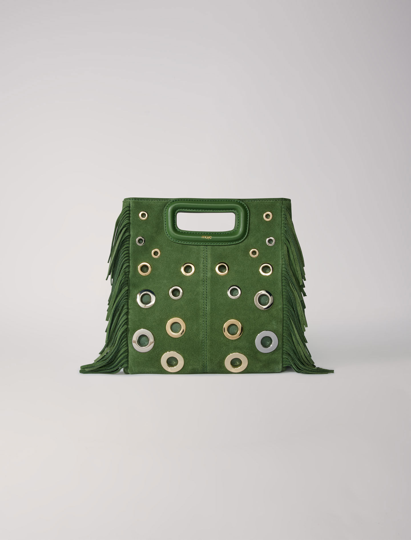 M bag in suede leather Green For Women | Maje