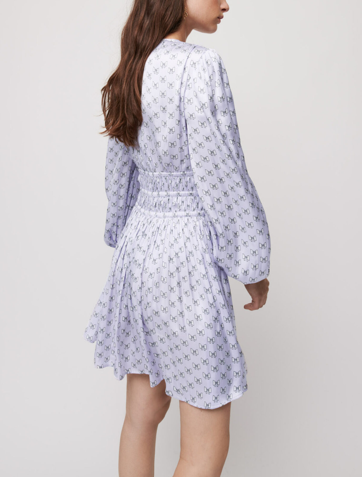 Satin dress with ruffles