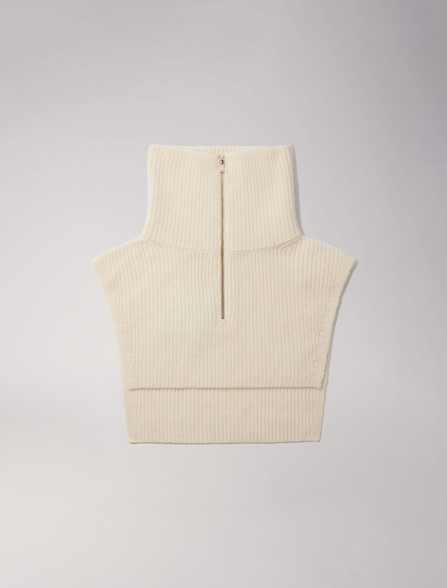 Cashmere/wool zip-up neck warmer