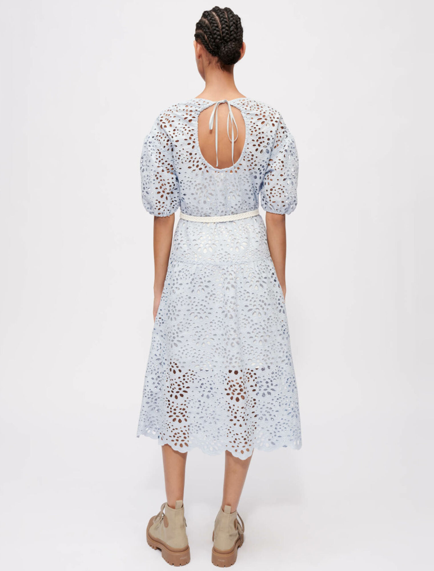 Bare-back guipure dress