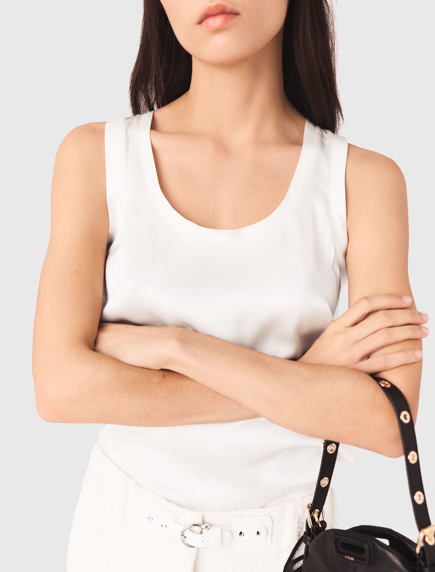 Silk tank top White For Women | Maje