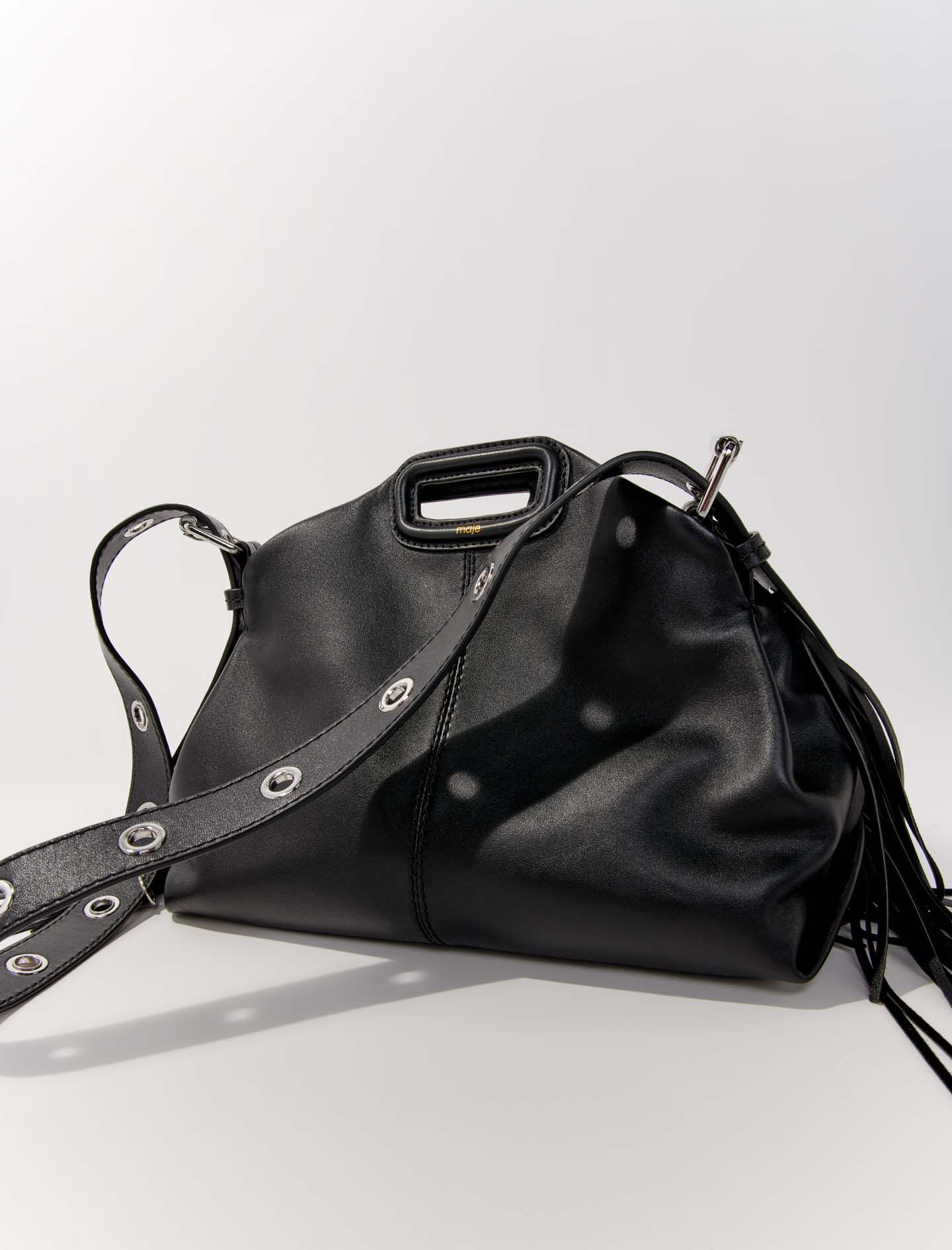Smooth leather Miss M bag Black / Gray For Women | Maje