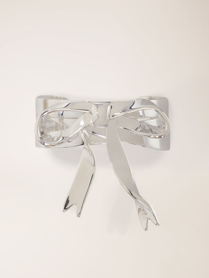 Silver bow cuff