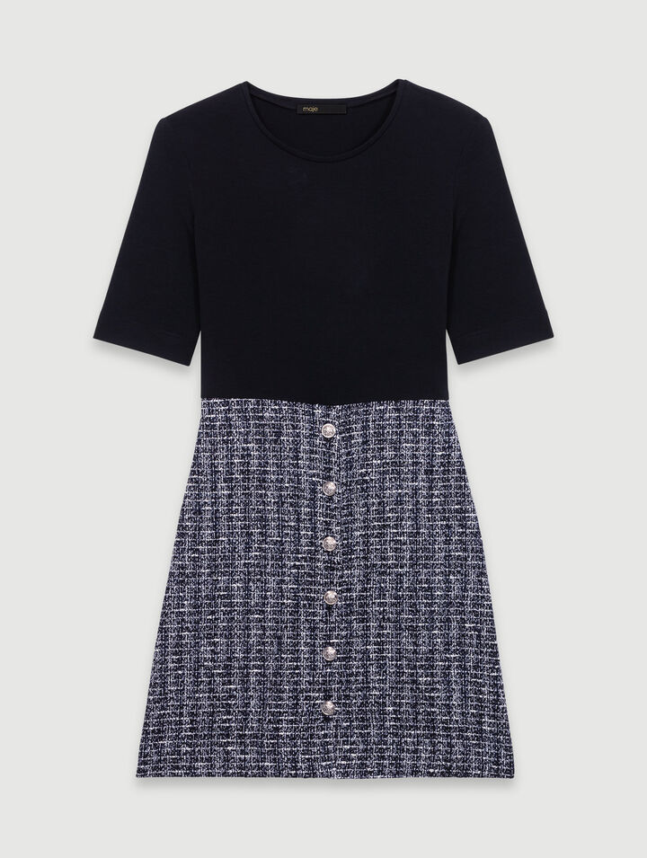 2-in-1 tweed dress