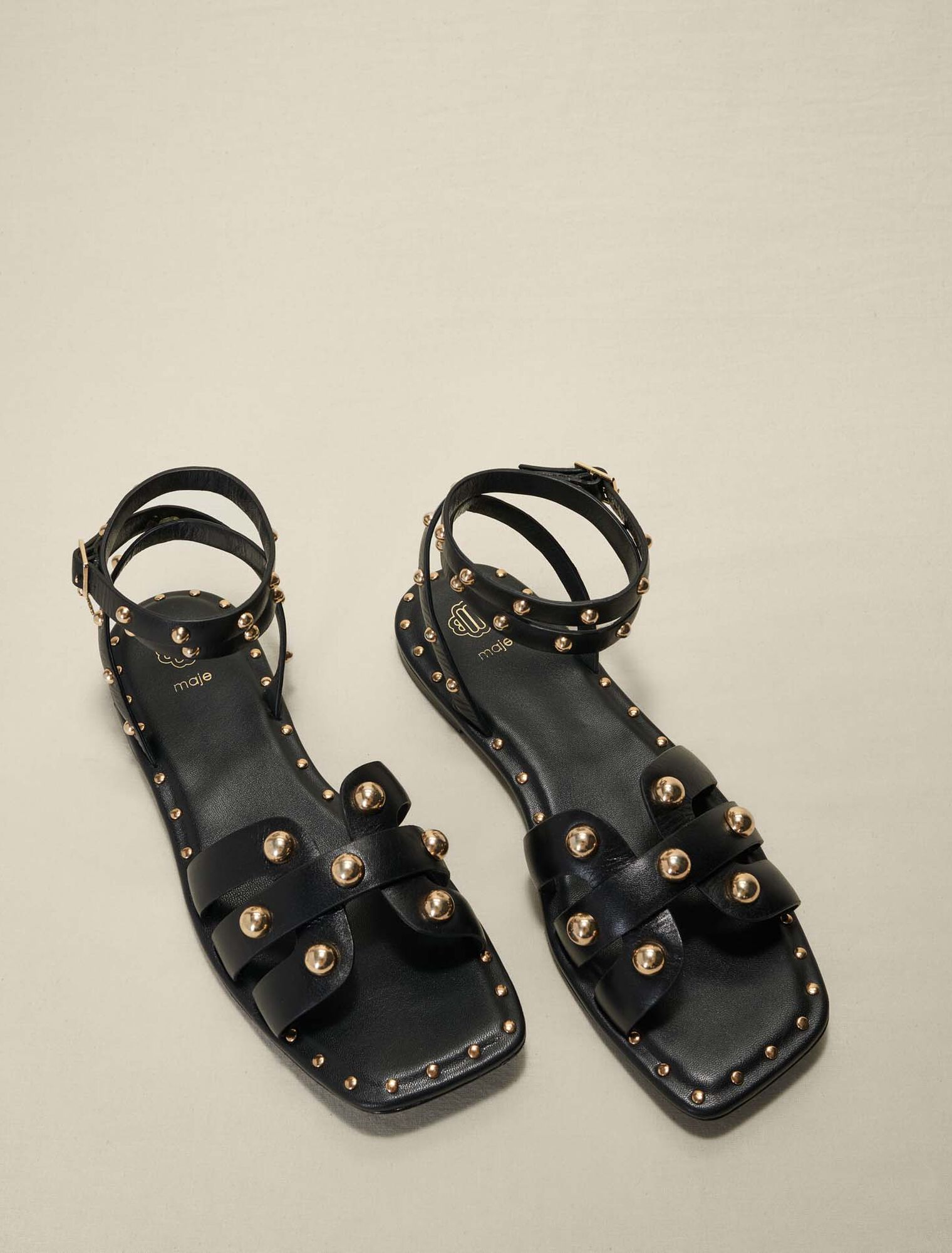 Studded leather sandals