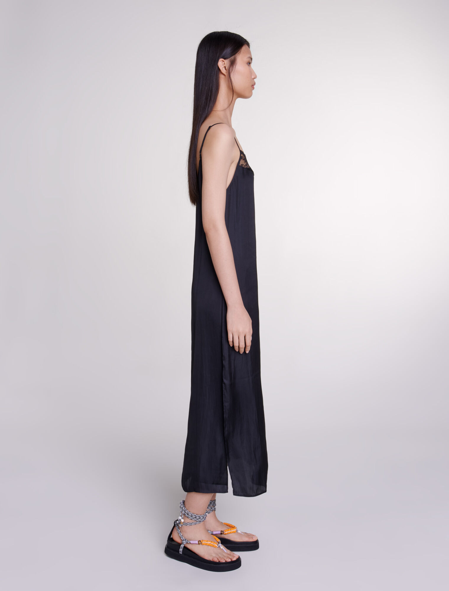 Long satin dress