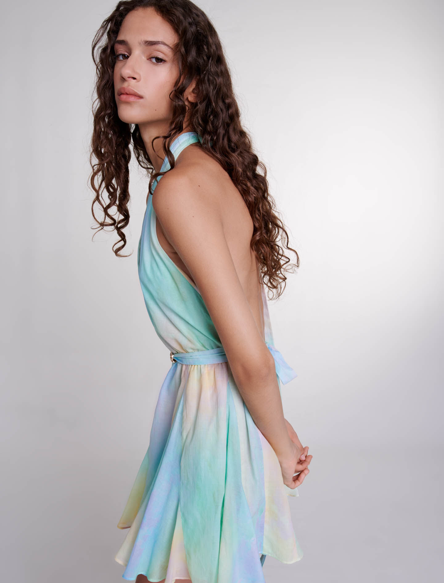 Backless tie-dye dress Multicolor For Women | Maje