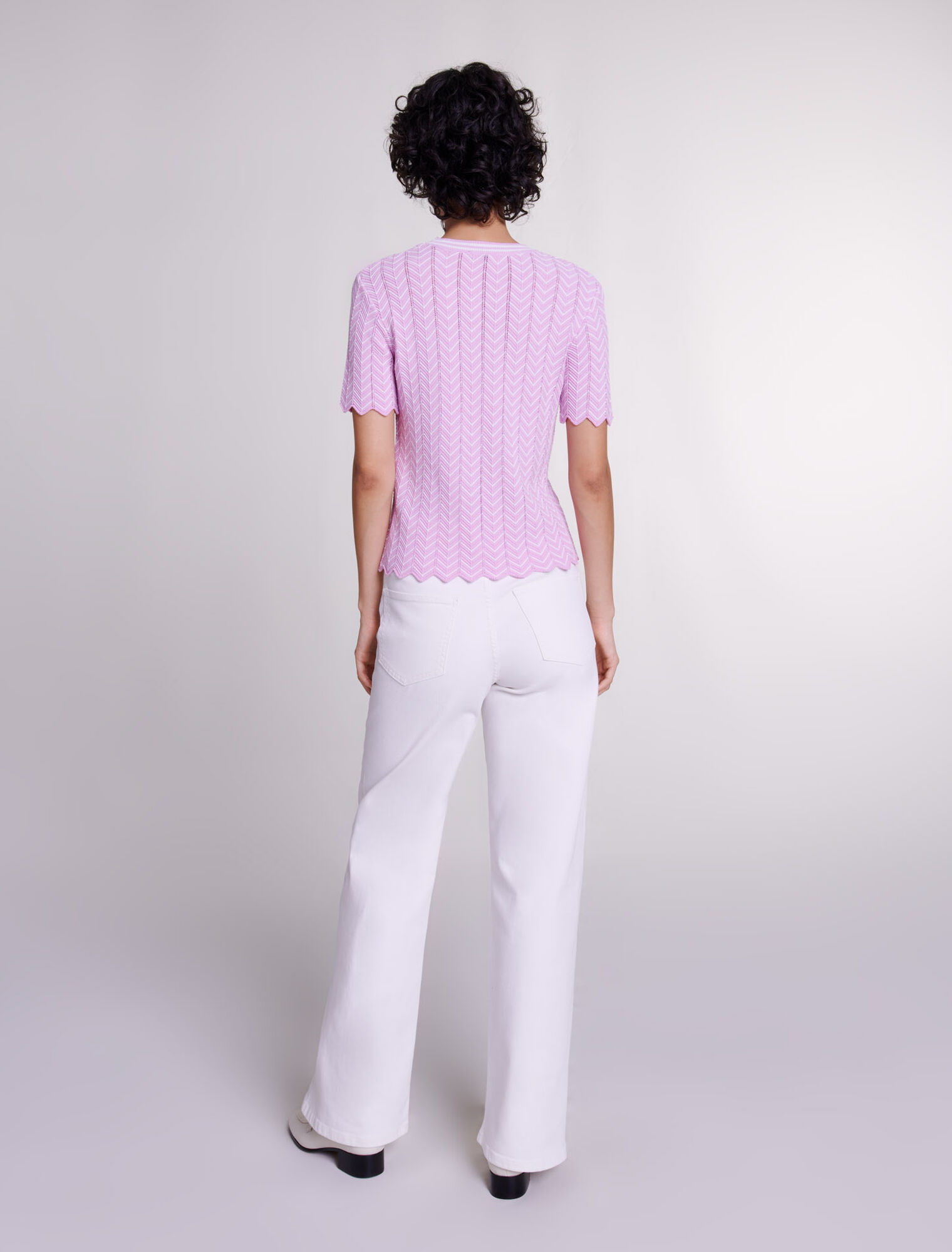 Openwork knit top
