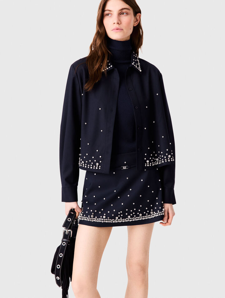 Rhinestone layered skort