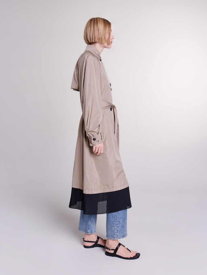 Contrast trench coat