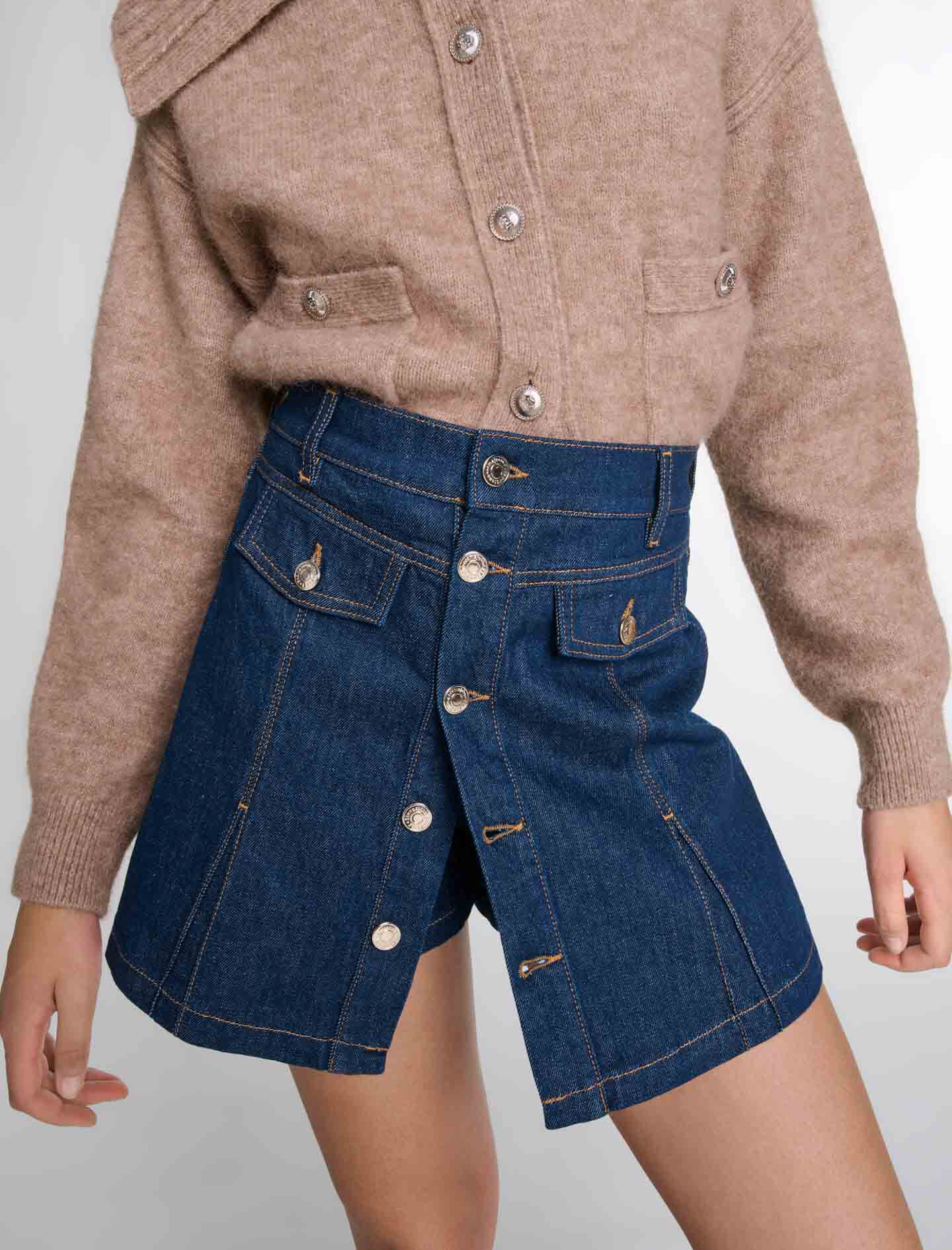 Denim skort Blue For Women | Maje