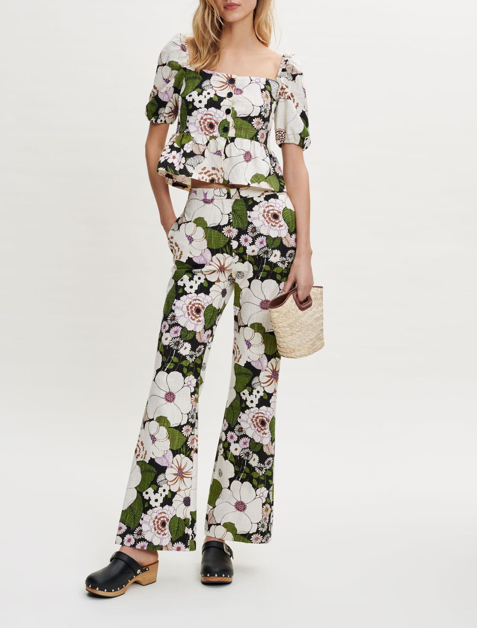 70's floral print top