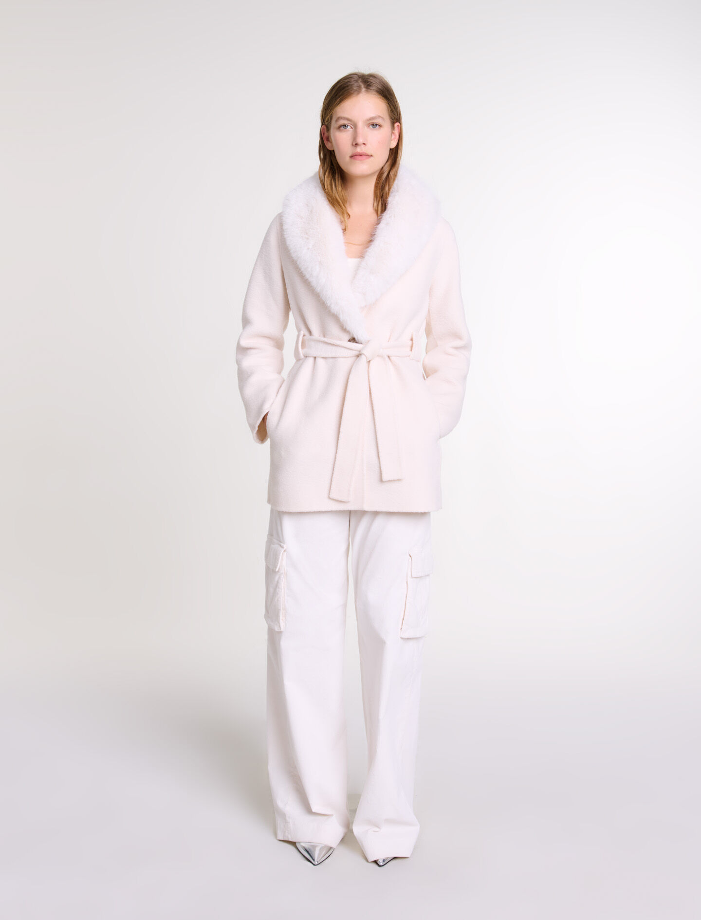 Maje white coat online