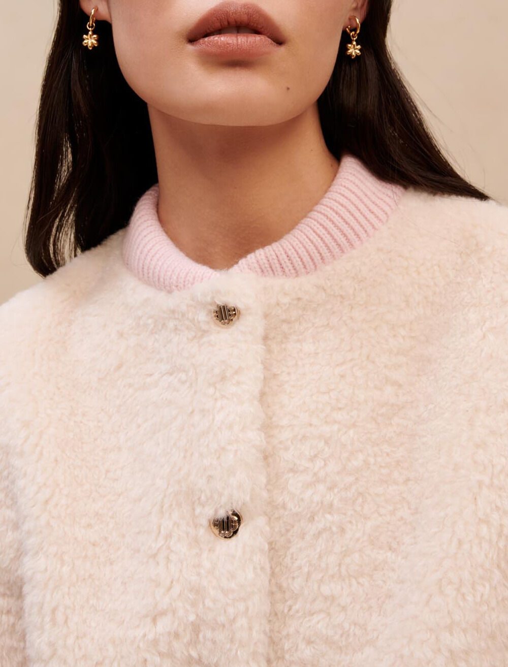 Pink material mix jacket Pink material mix jacket