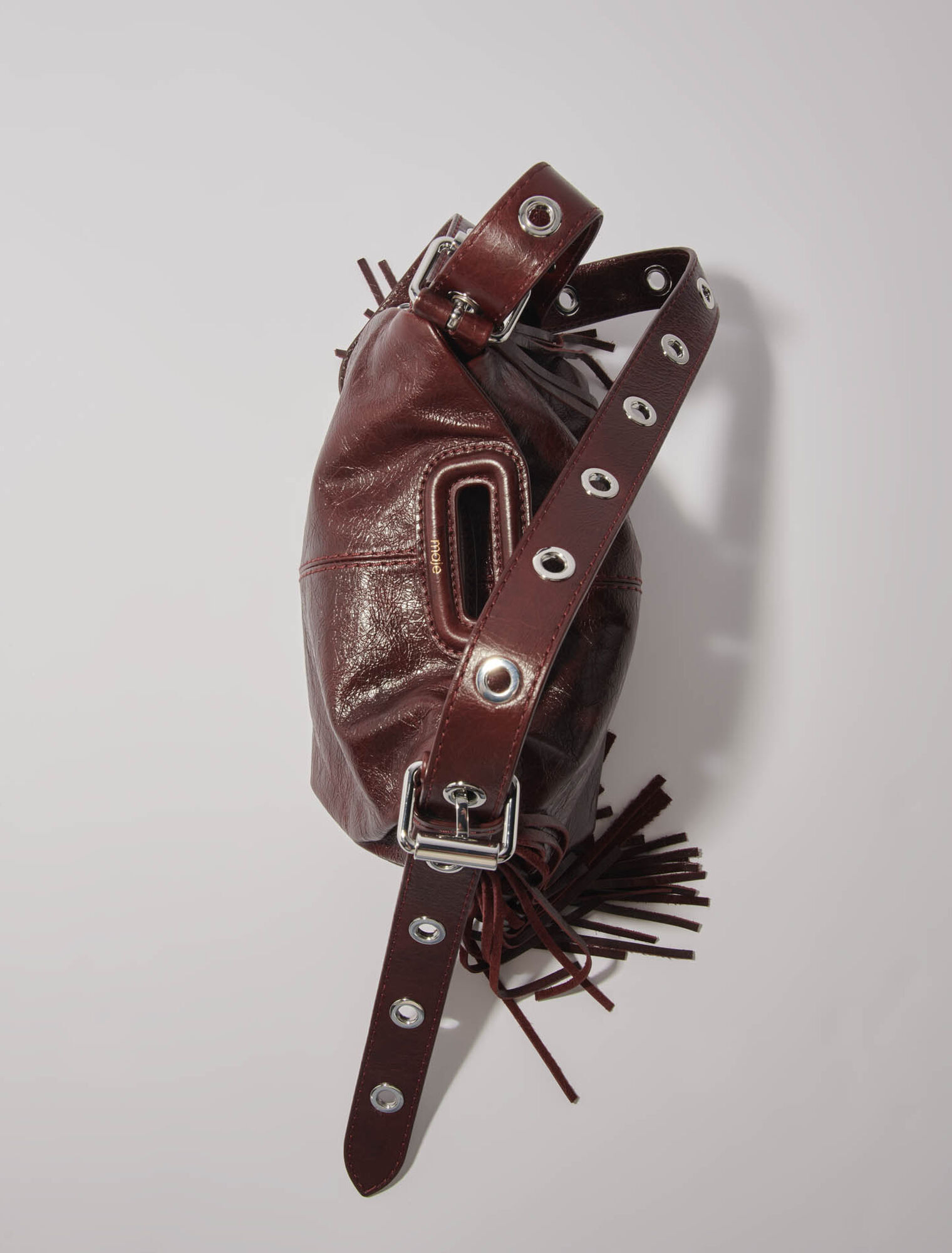 Miss M mini cracked leather bag Red For Women | Maje