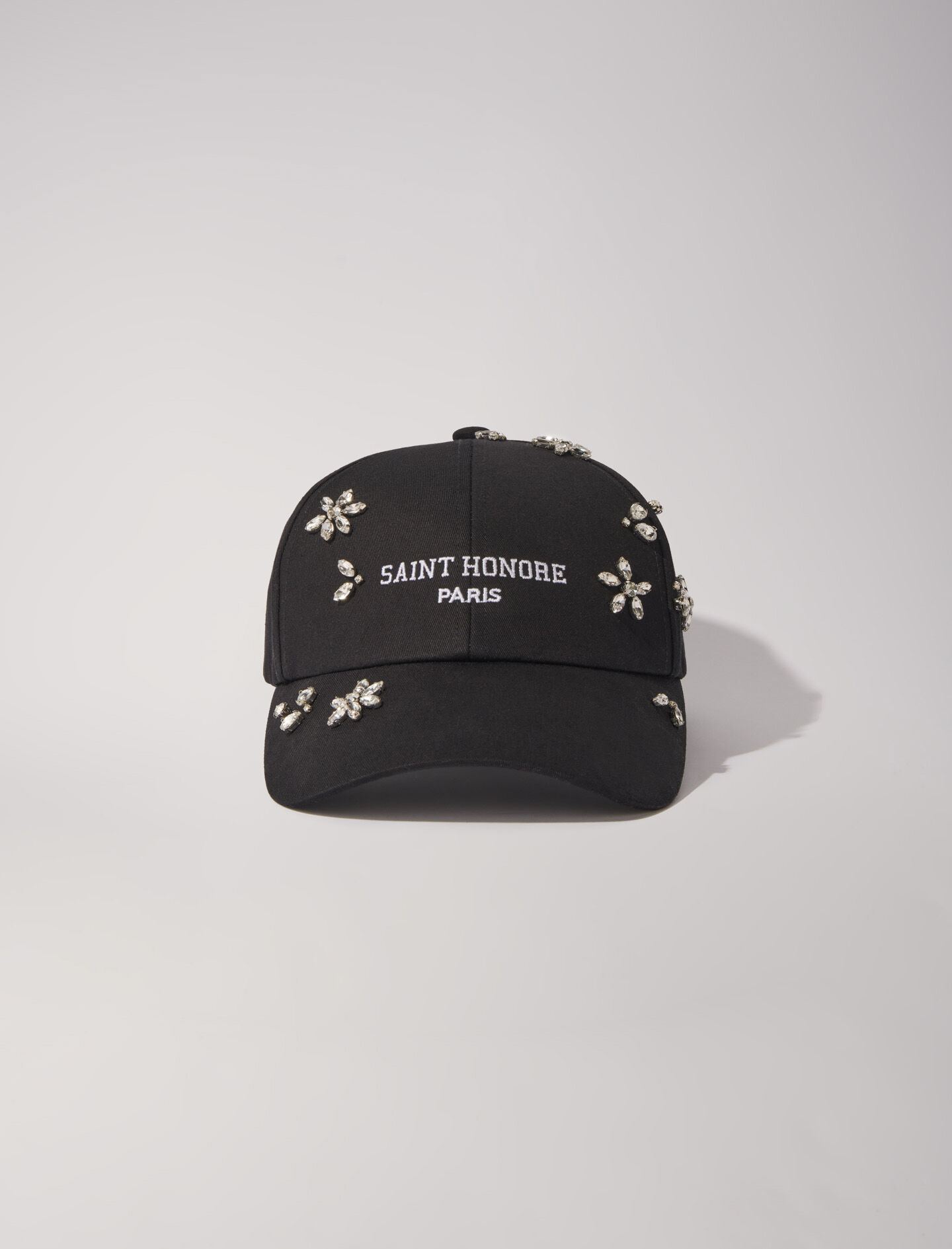 Cotton and rhinestone cap Black / Gray For Women | Maje