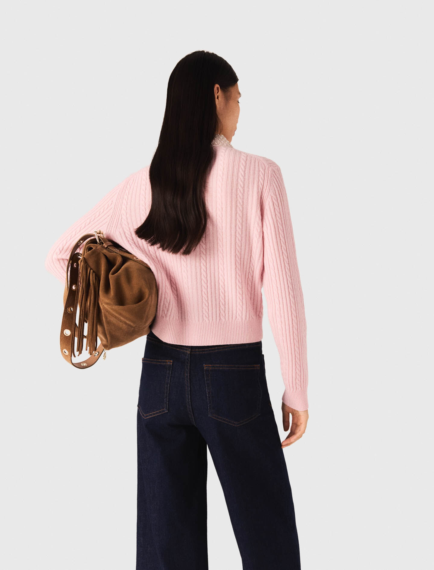 未着用☆ジェーンマープル★French marin gilet☆PINK Jenna Cardigan (Pink) | Cropped Knit Cardigan | Feminine Cardigan