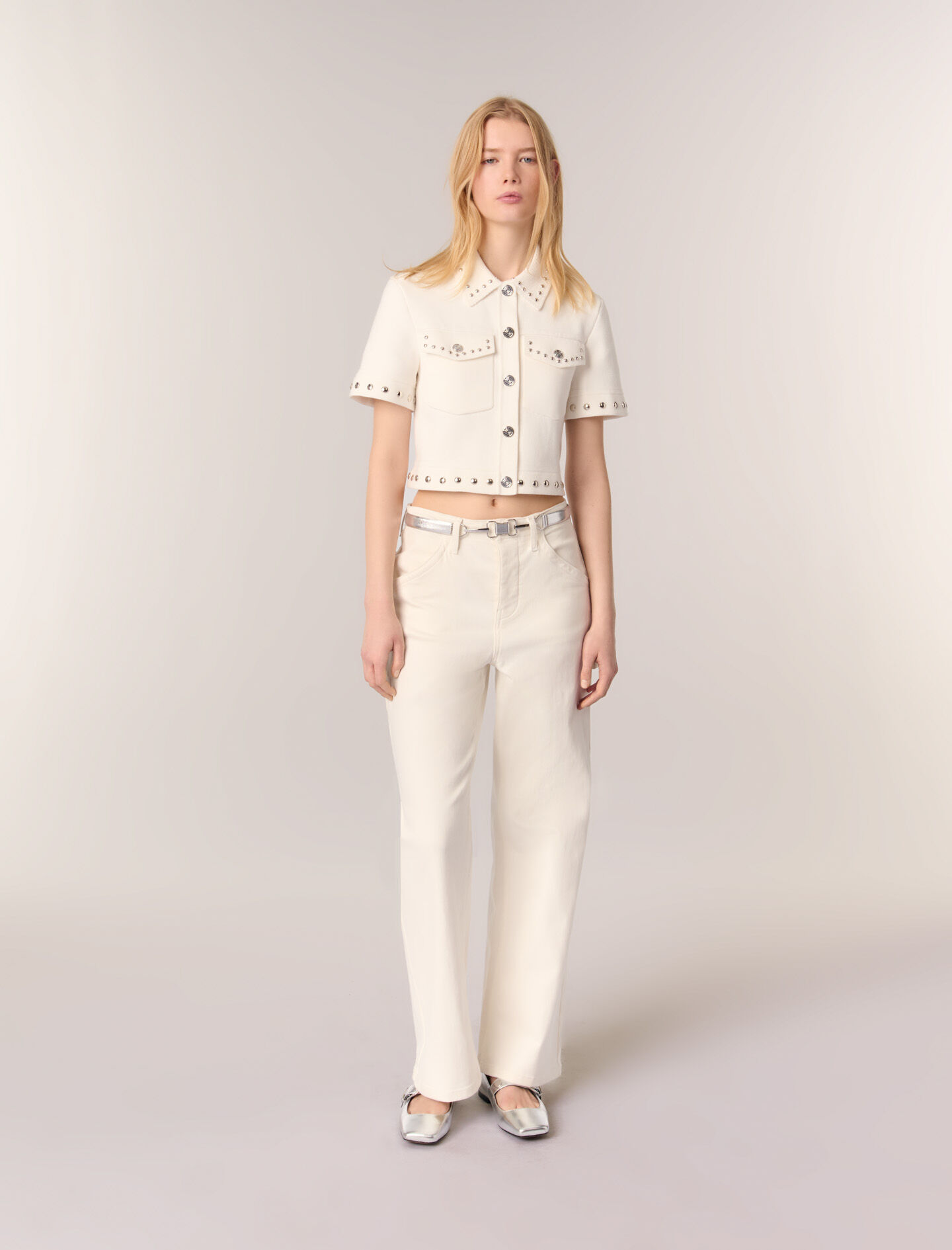 行列のできるレビュー商品、集めました。高評価アイテム White cardigan cropped Studded For Maje | Women テープ・マスキングテープ