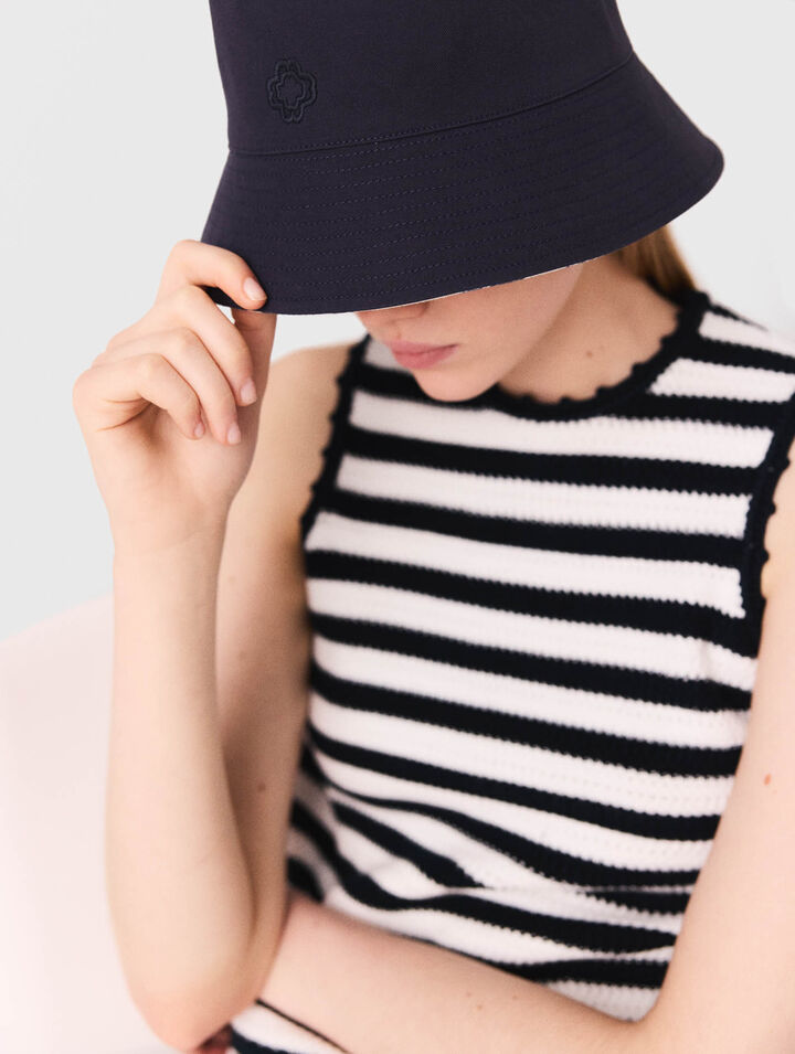 Reversible fruit print bucket hat