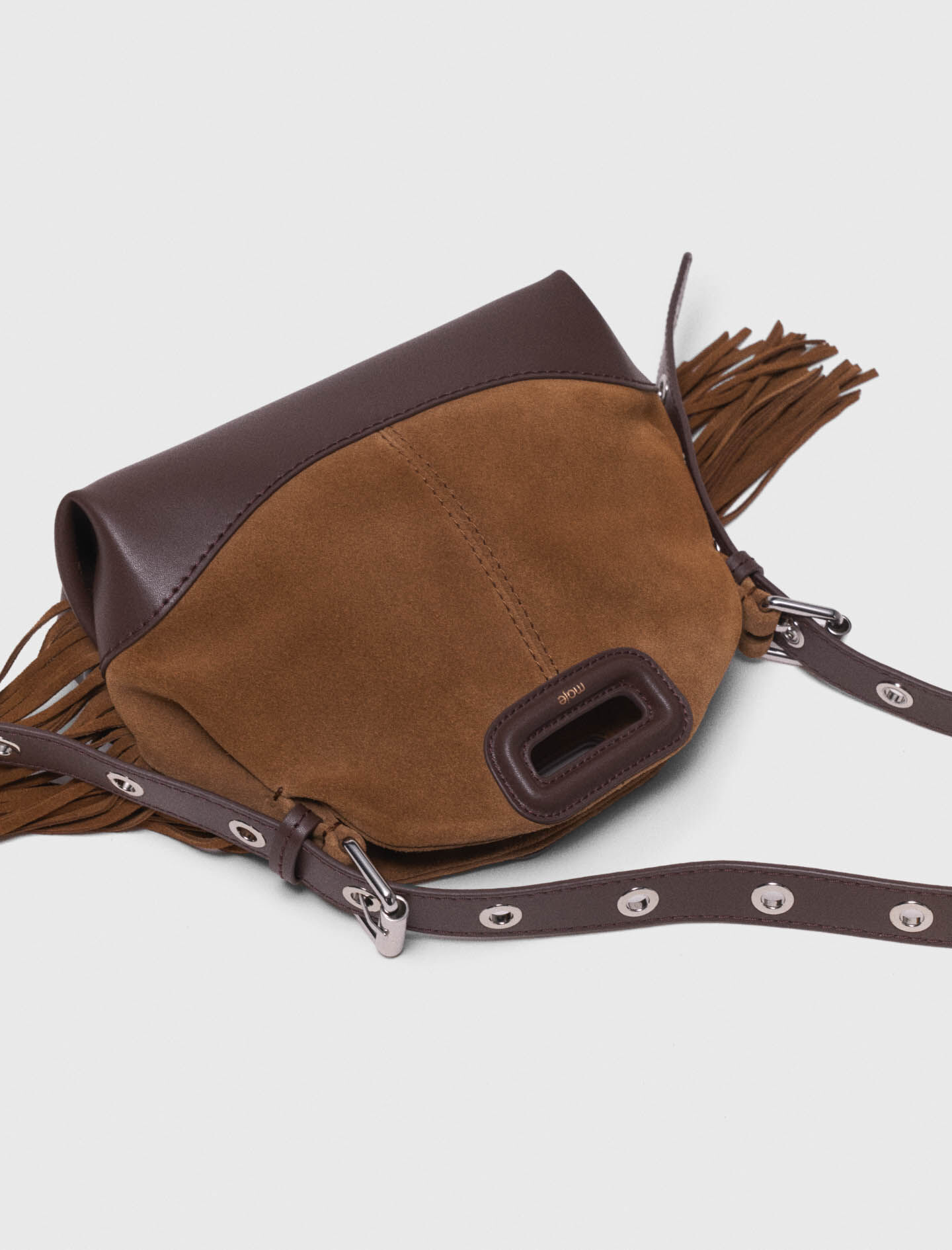 Leather and suede Miss M Mini bag Brown For Women | Maje