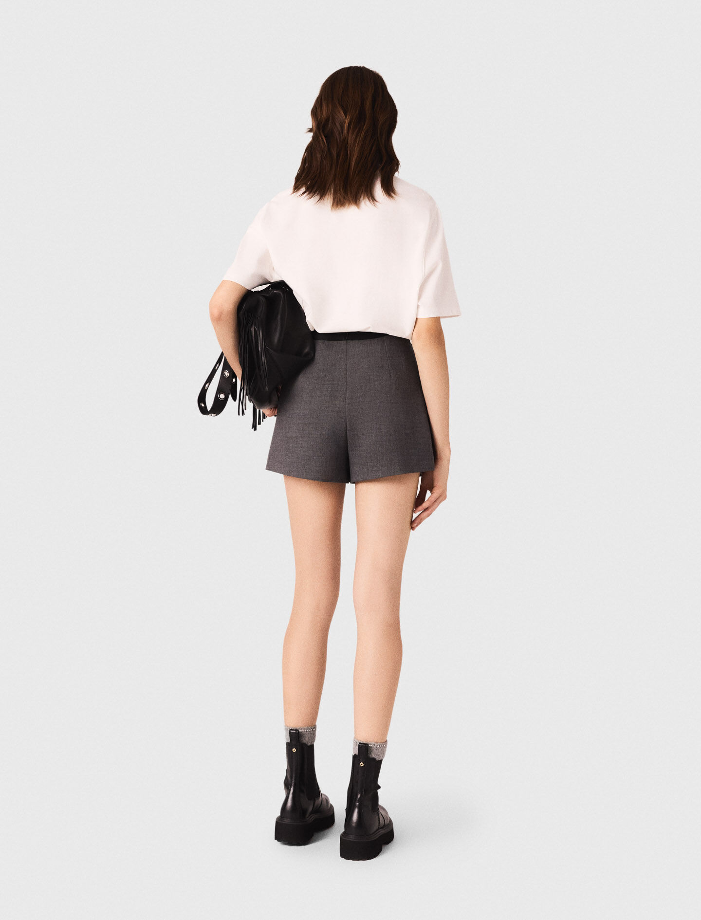 Pleated skort Black / Gray For Women | Maje