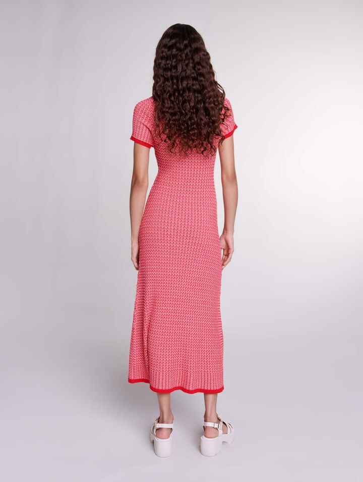 Herringbone knit maxi dress