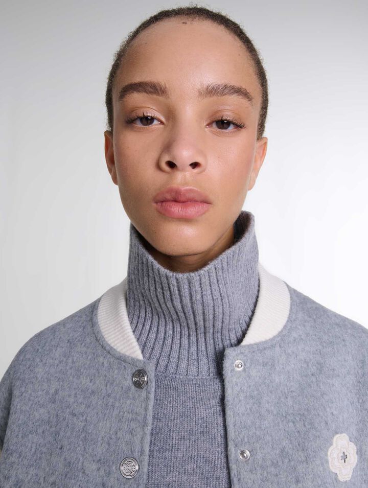 Clover embroidery bomber