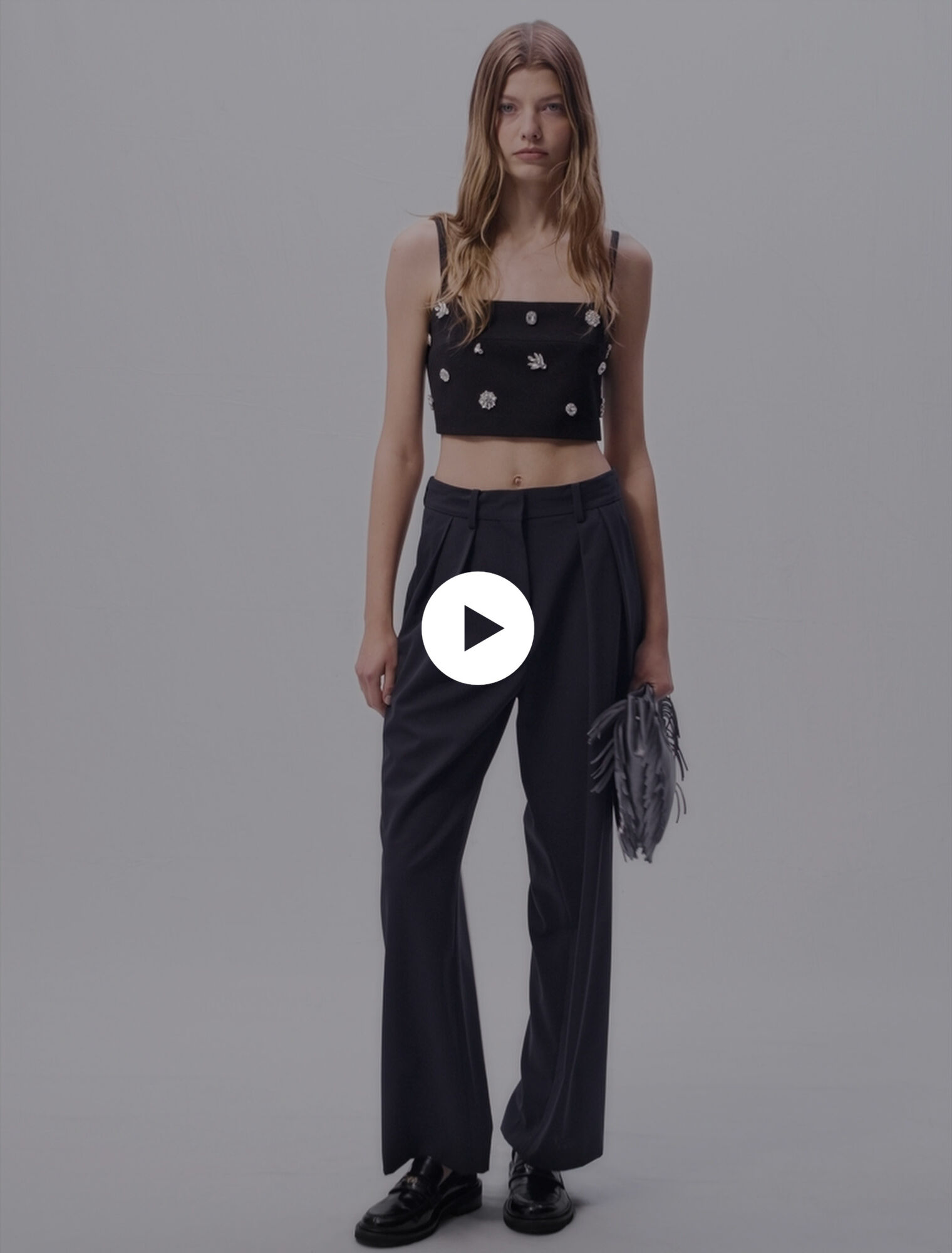 Wide-leg trousers with belt