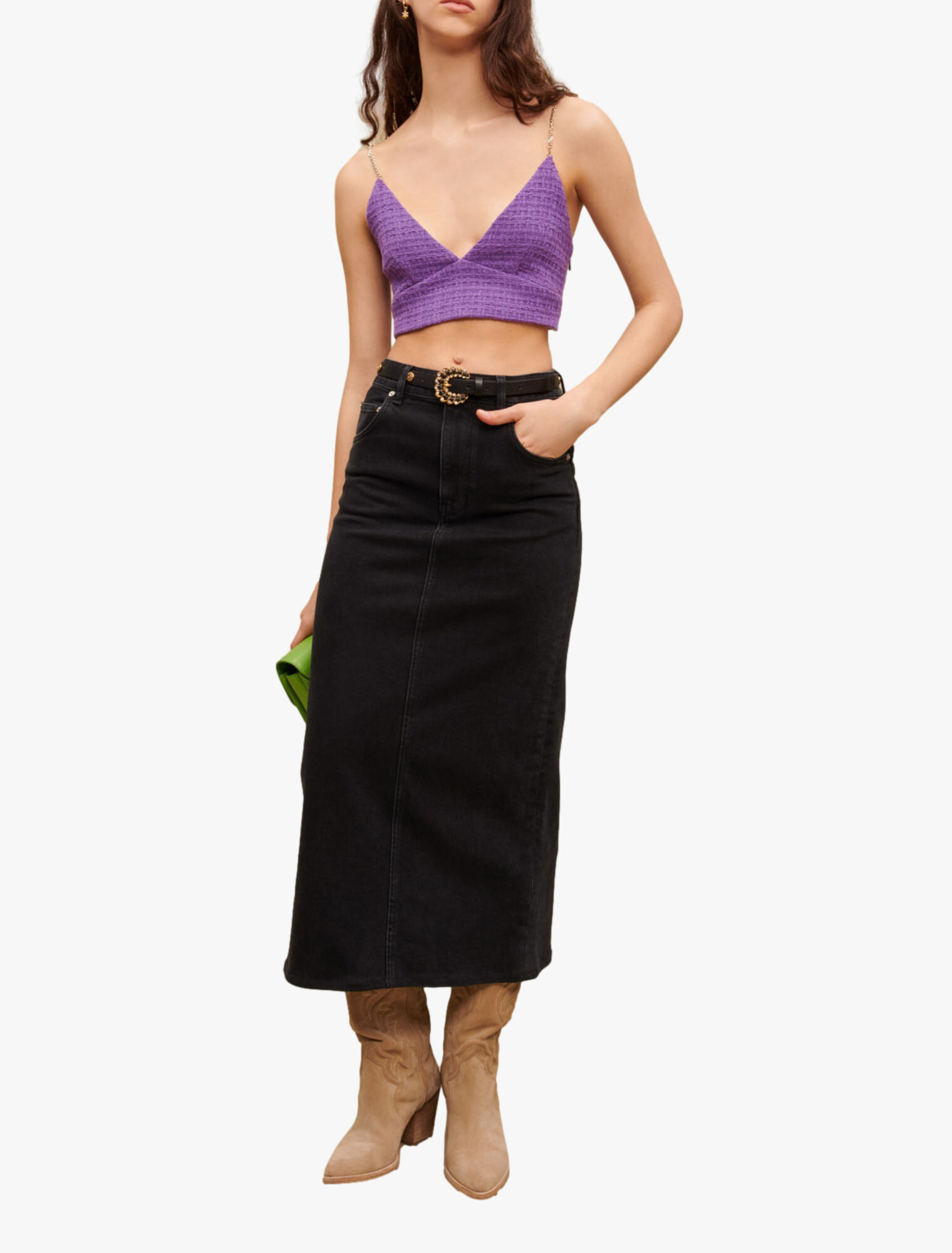 Tweed crop top