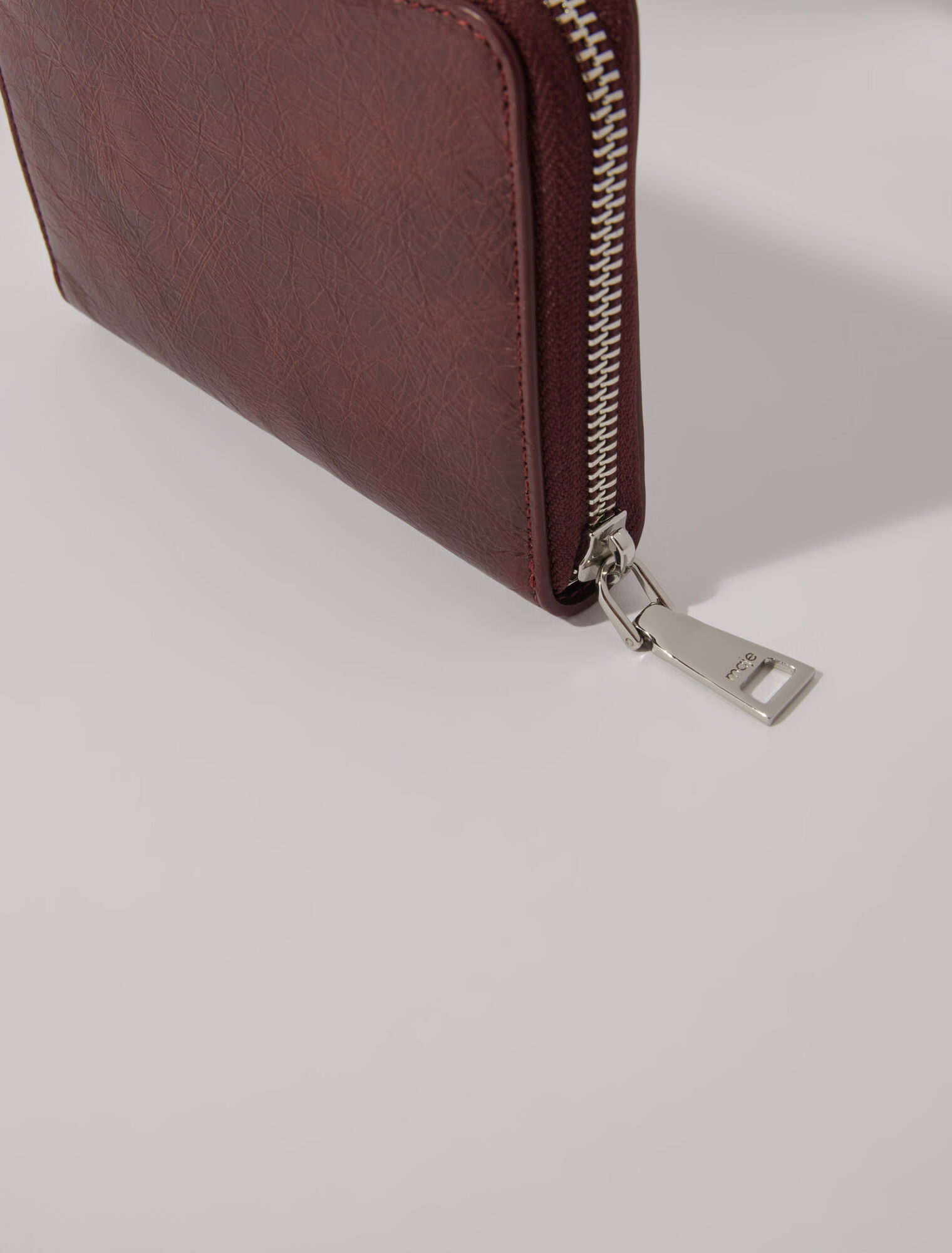 Crackled leather wallet