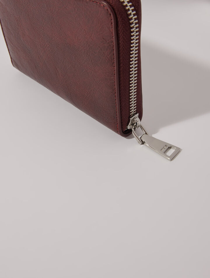 Crackled leather wallet