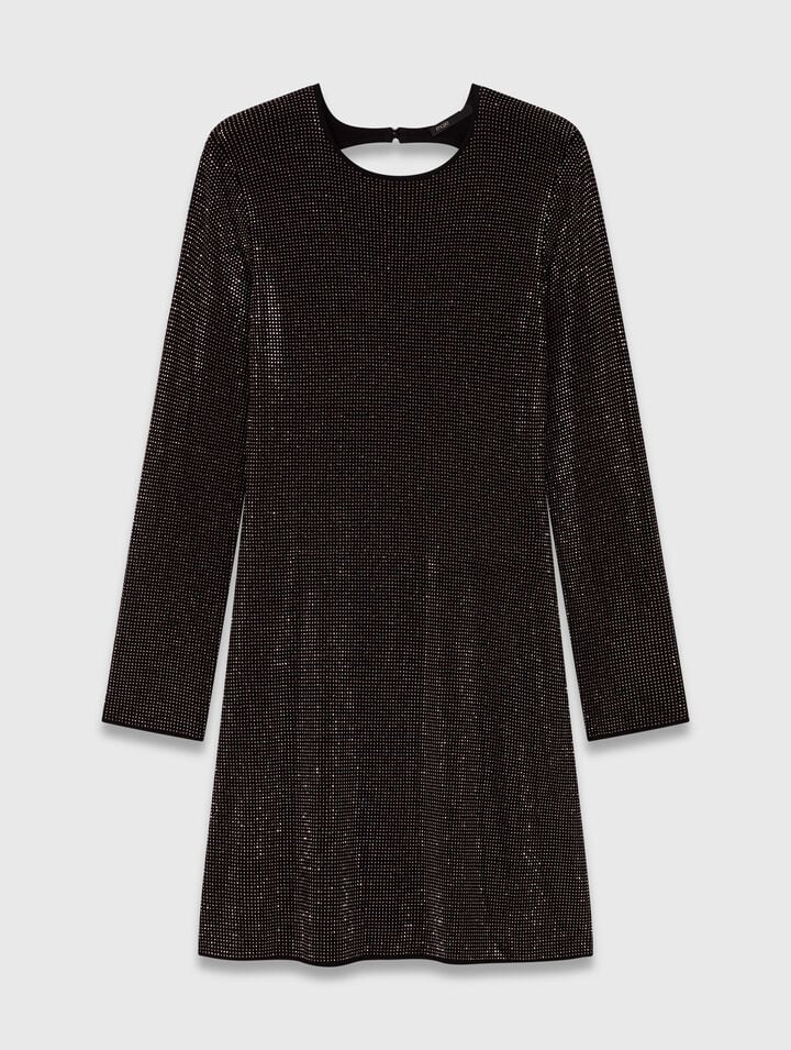 Short rhinestone knit dress