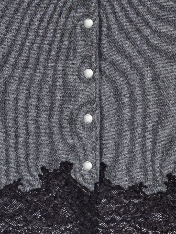 Twinset with lace trim
